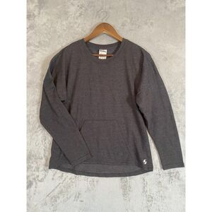 Soffe Pullover Sweatshirt Womens Medium Gray Kangaroo Pocket Athleisure Lounge‎